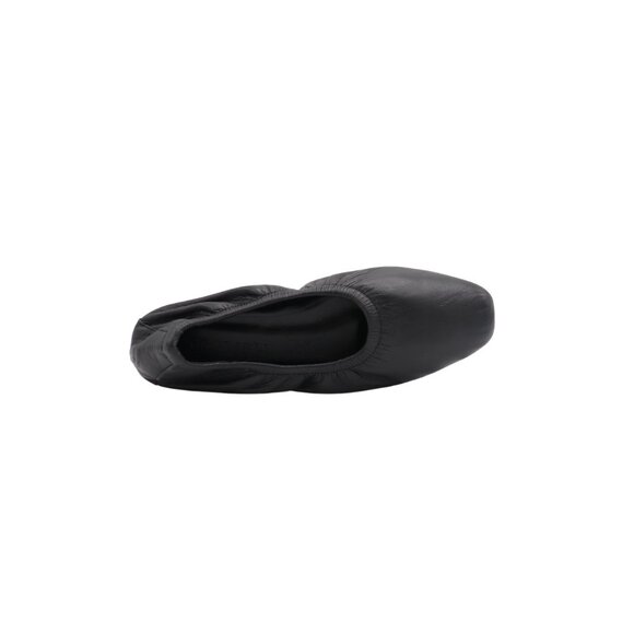 Avah Black leather elastic top ballet flat - Picture 2 of 7